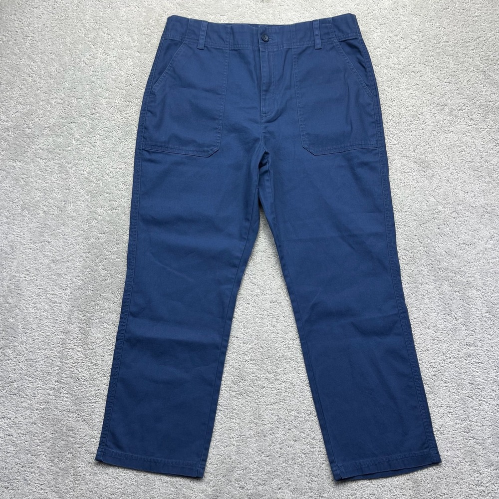 Eddie Bauer‎ Utility Pants Womens Size 12 Blue Canvas Kick Dusk Workwear Outdoor